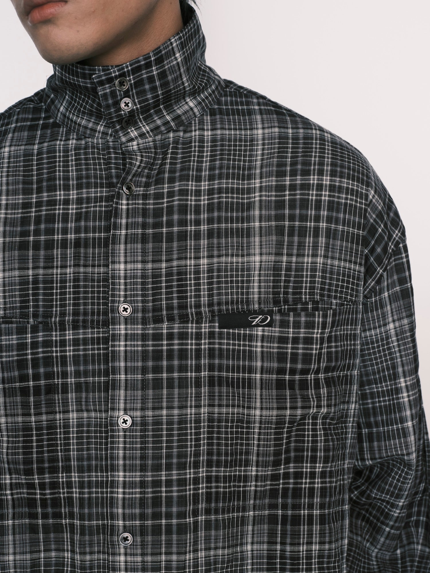 1ds Sheer–Check Boxy Shirt