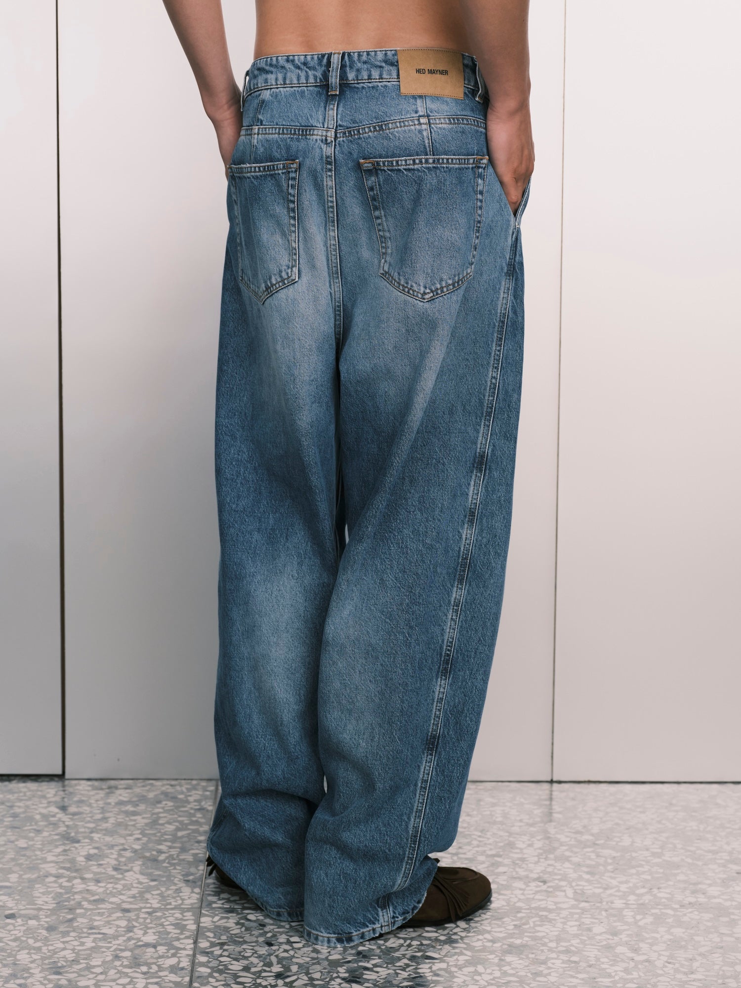 Pleated Denim Pants