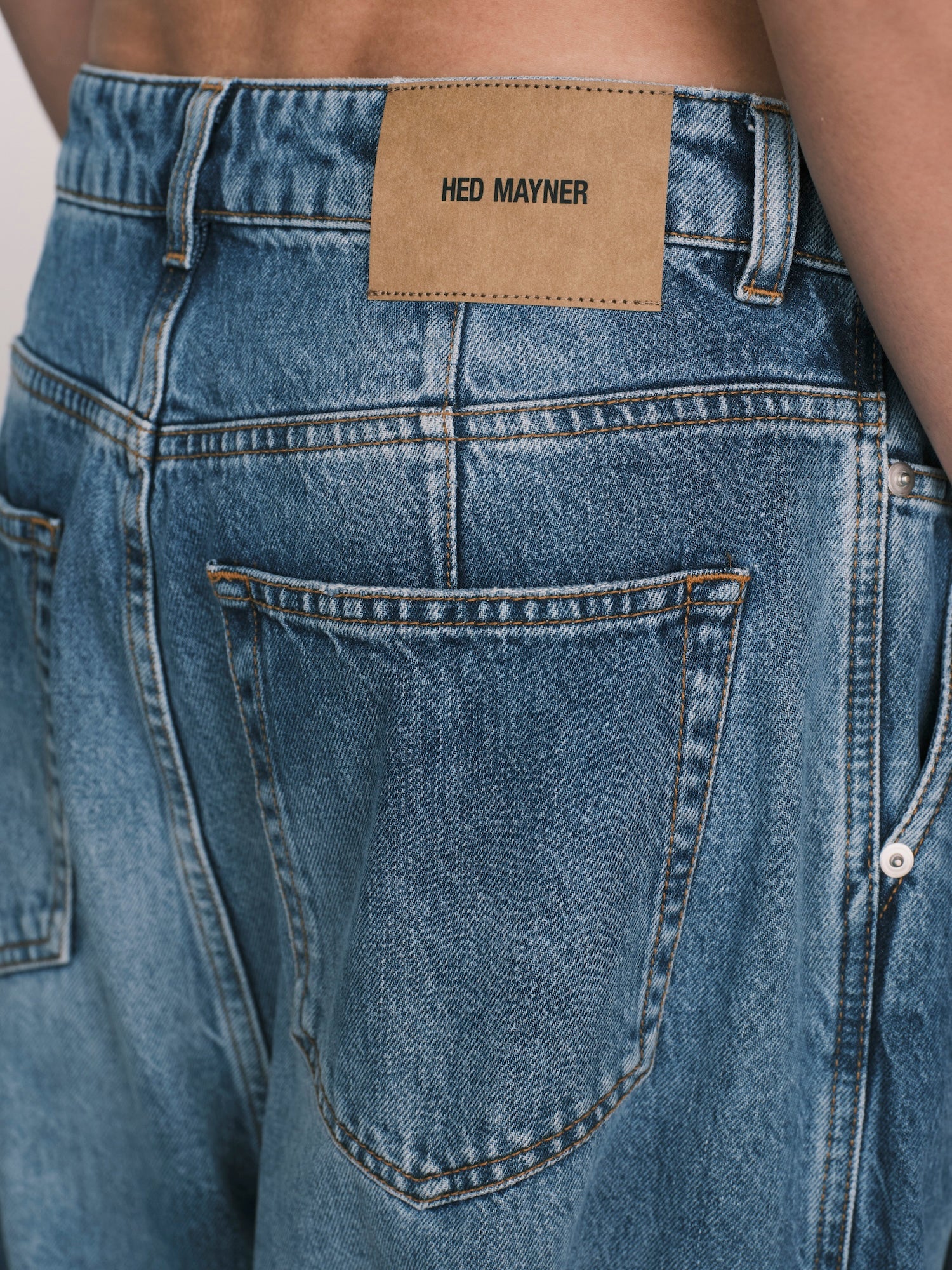 Pleated Denim Pants