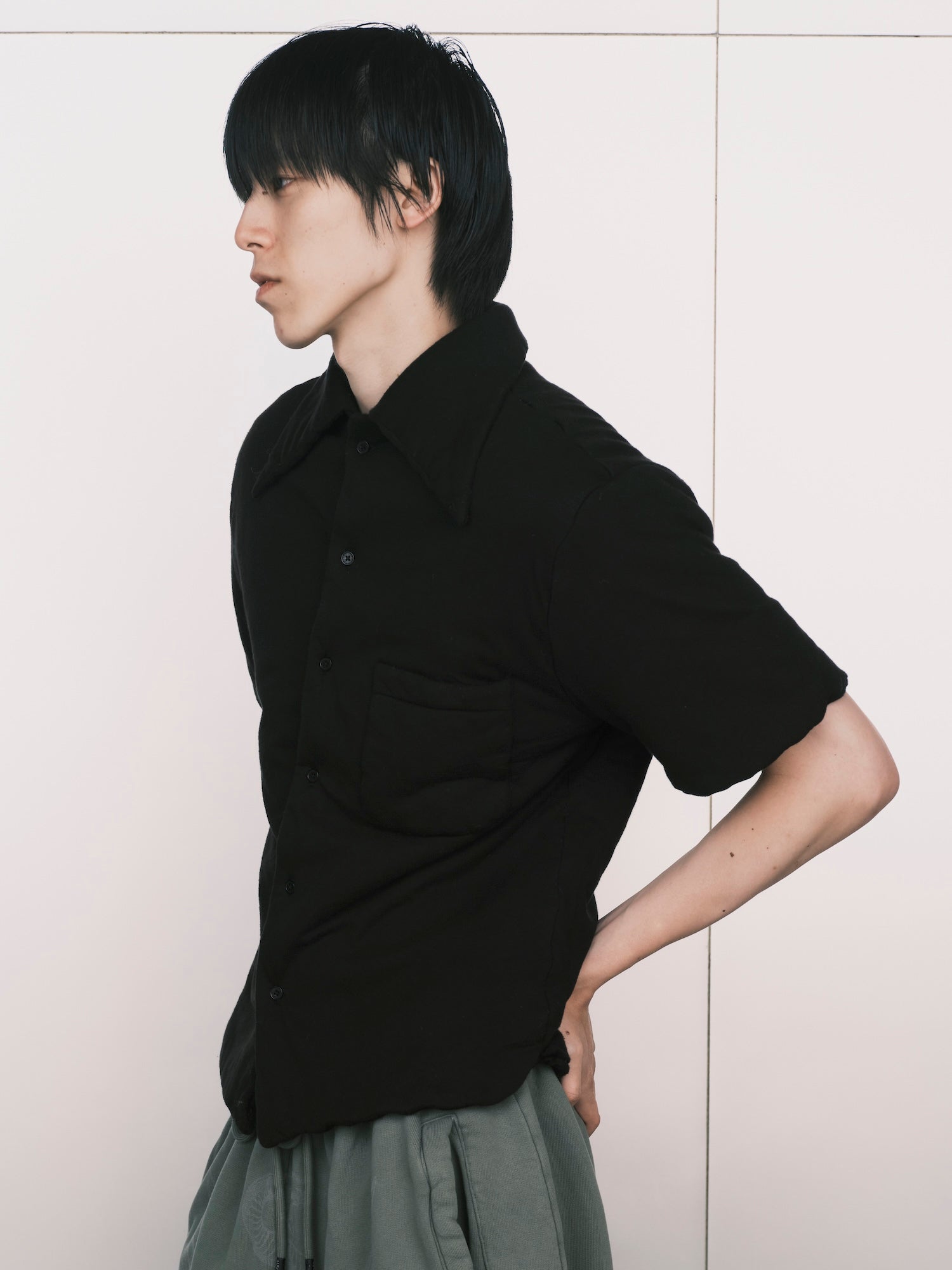 Wadded Shift Shirt Black