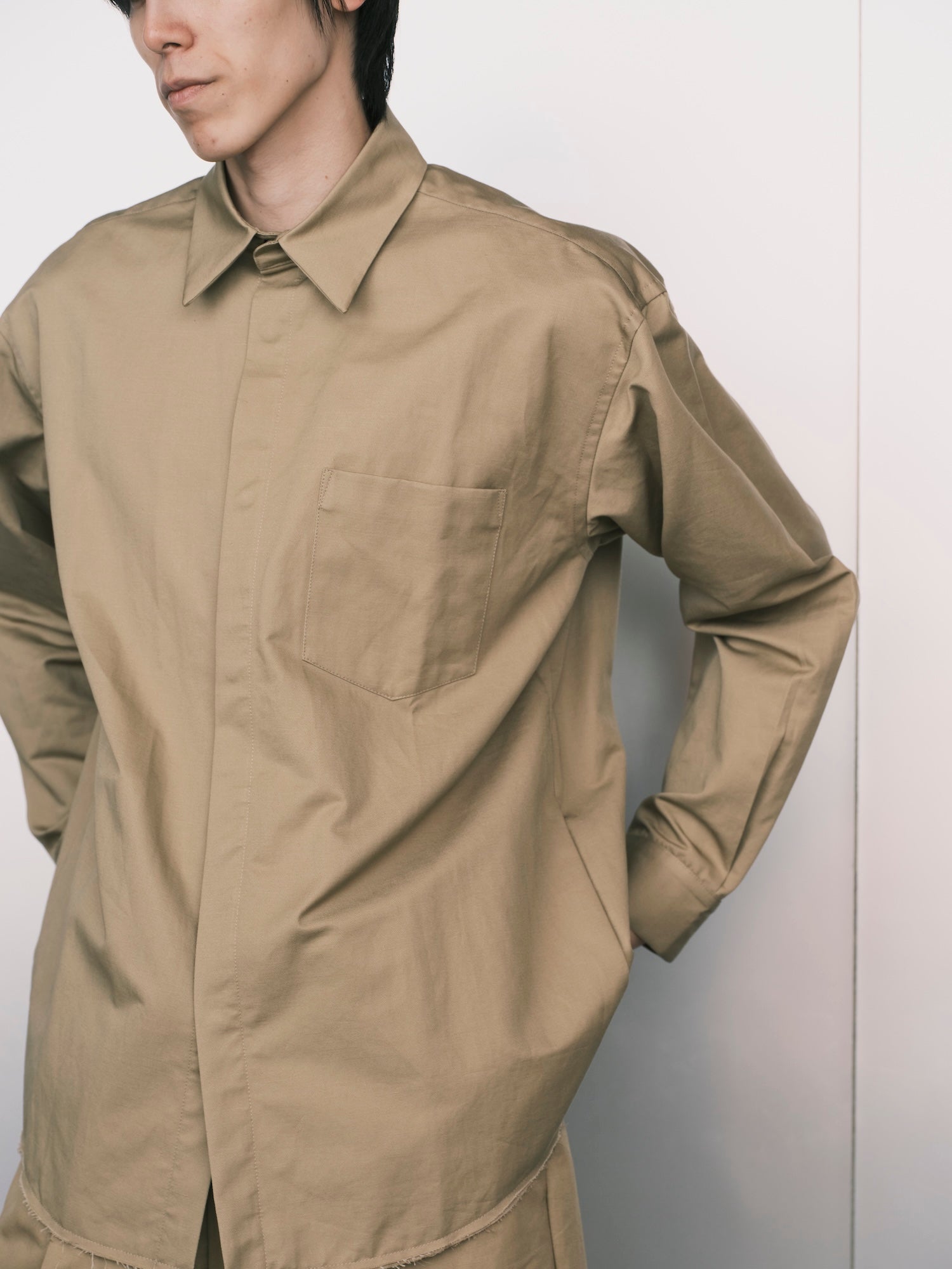 Snap Raw Edge Shirt