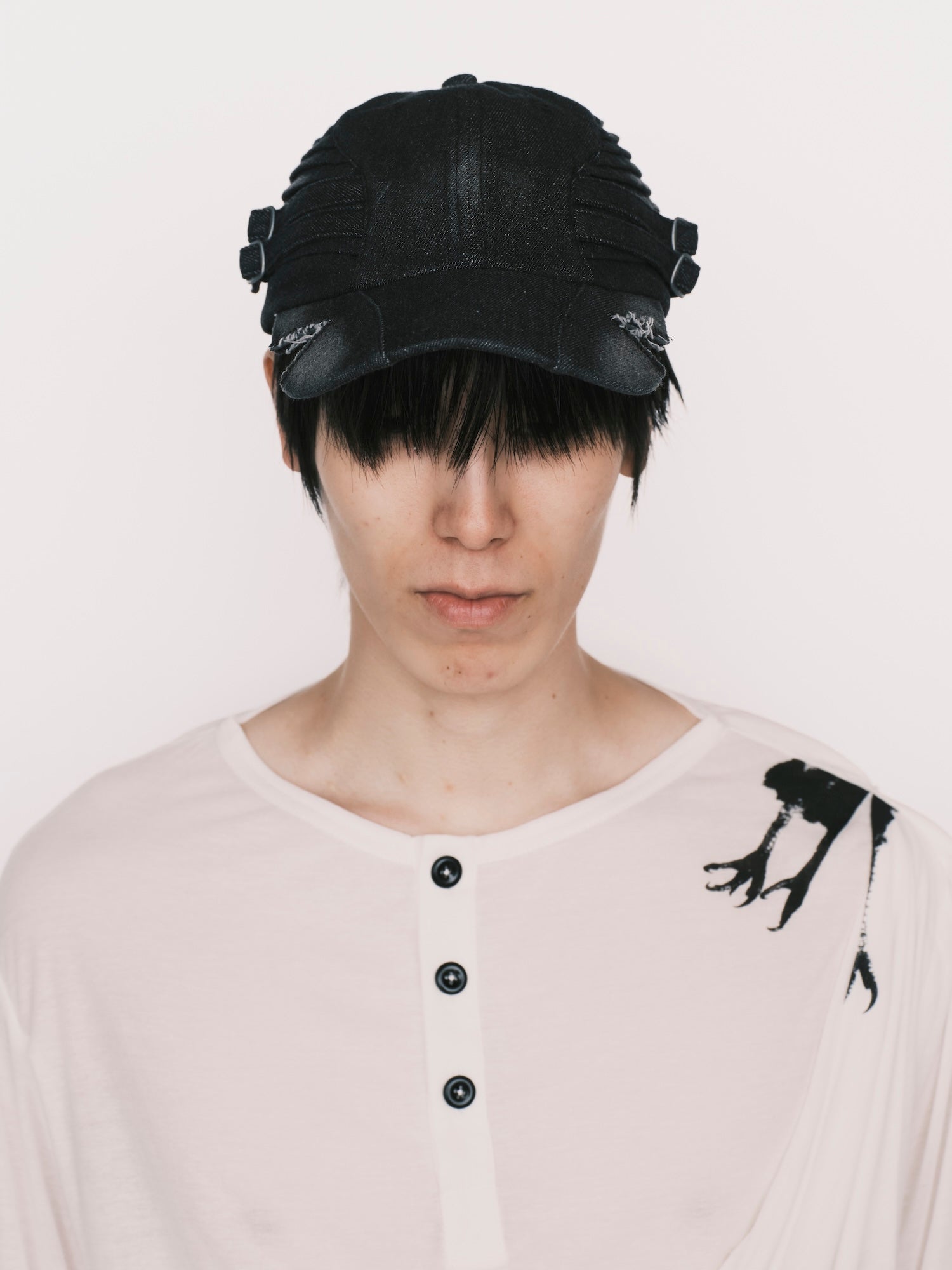 Quilted Denim Cut Cap