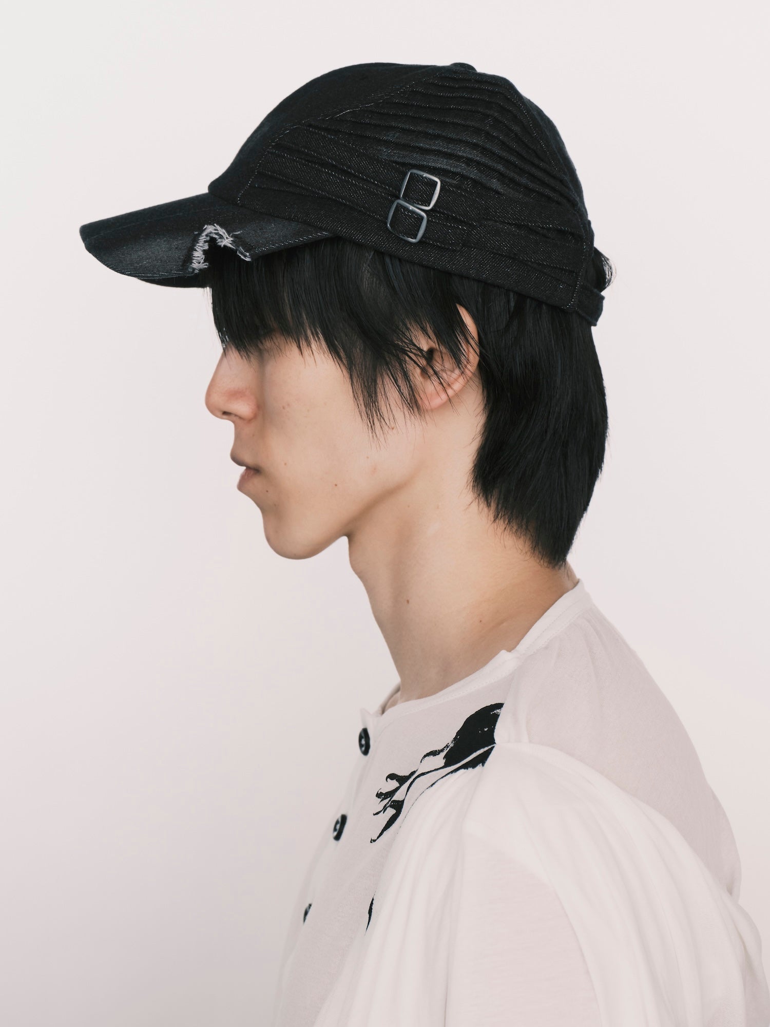 Quilted Denim Cut Cap