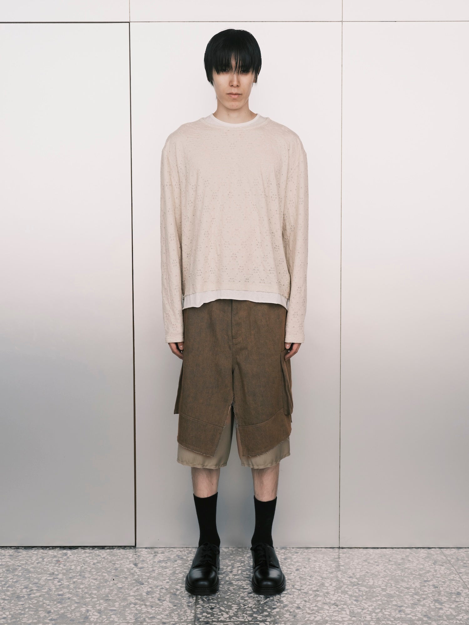 Layered Net Linen Jersey