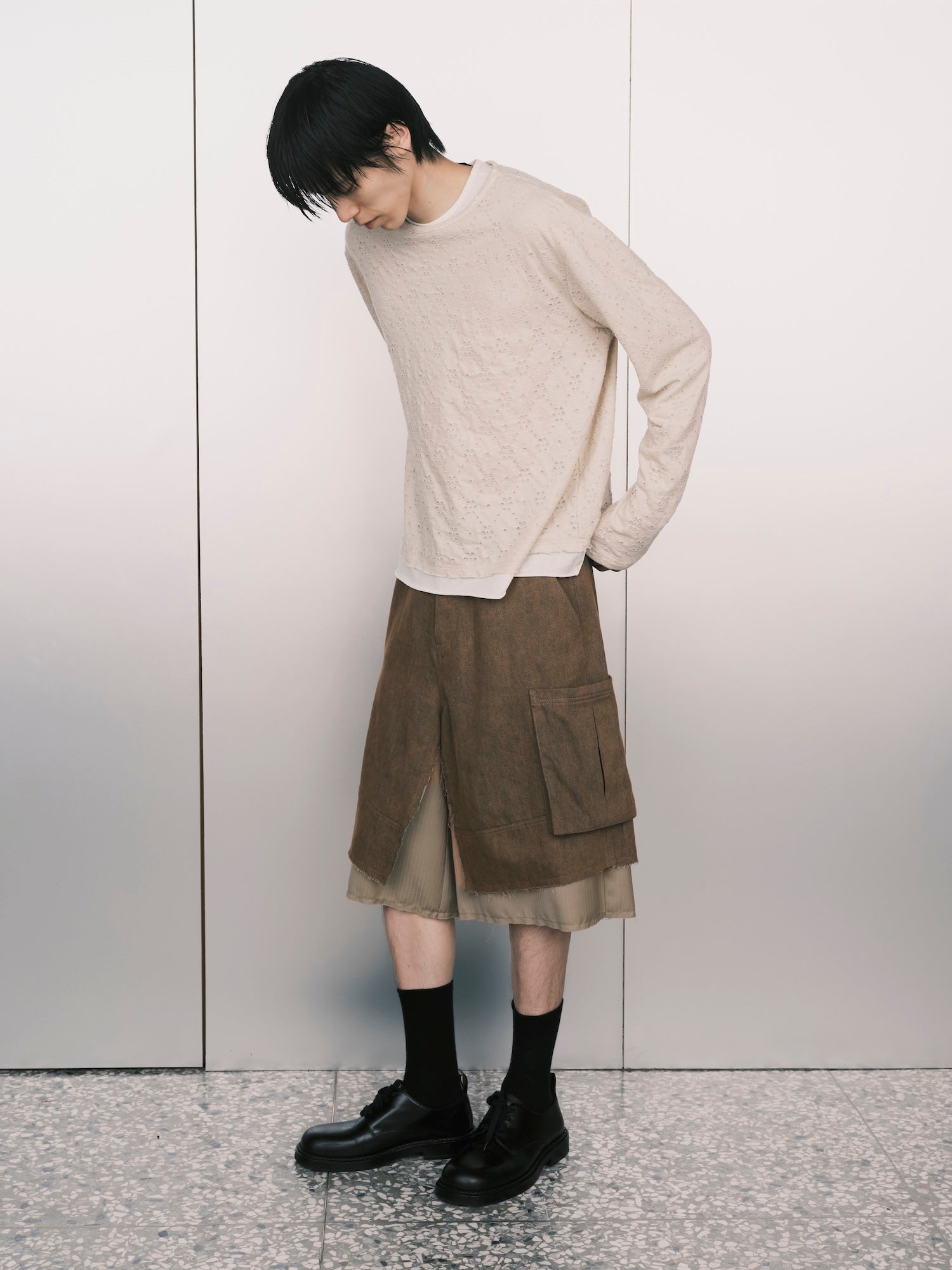 Layered Net Linen Jersey