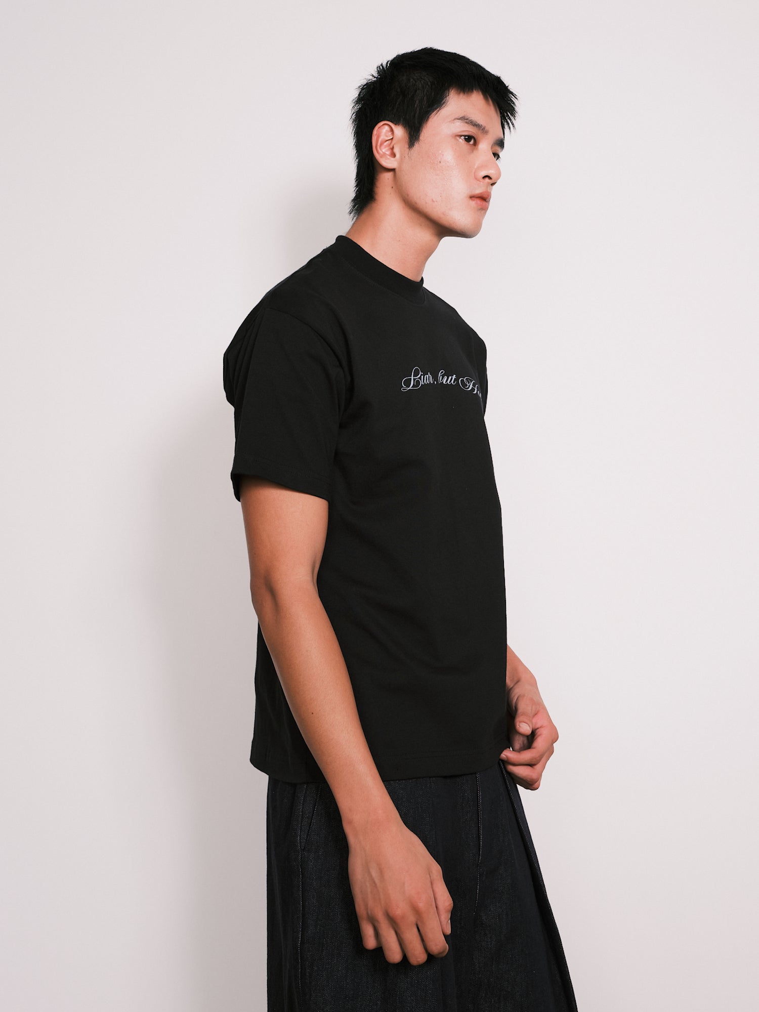 10Ss 草書印花 修身短袖上衣