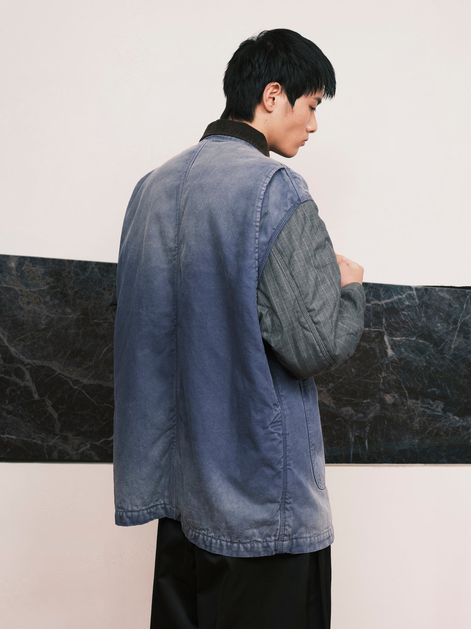 KHOKI / Vintage-effect work coat Blue - Road Sign
