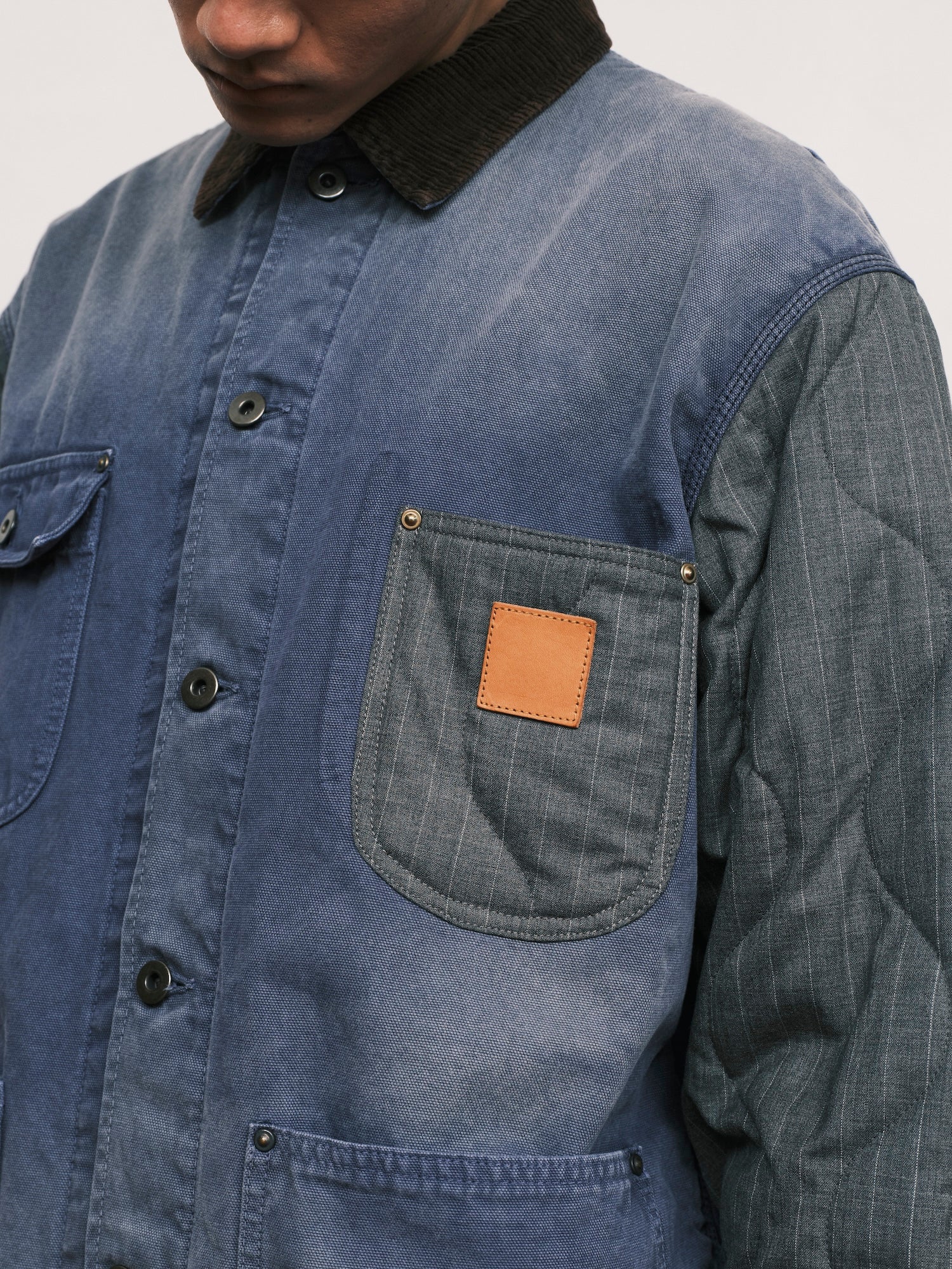 KHOKI / Vintage-effect work coat Blue - Road Sign