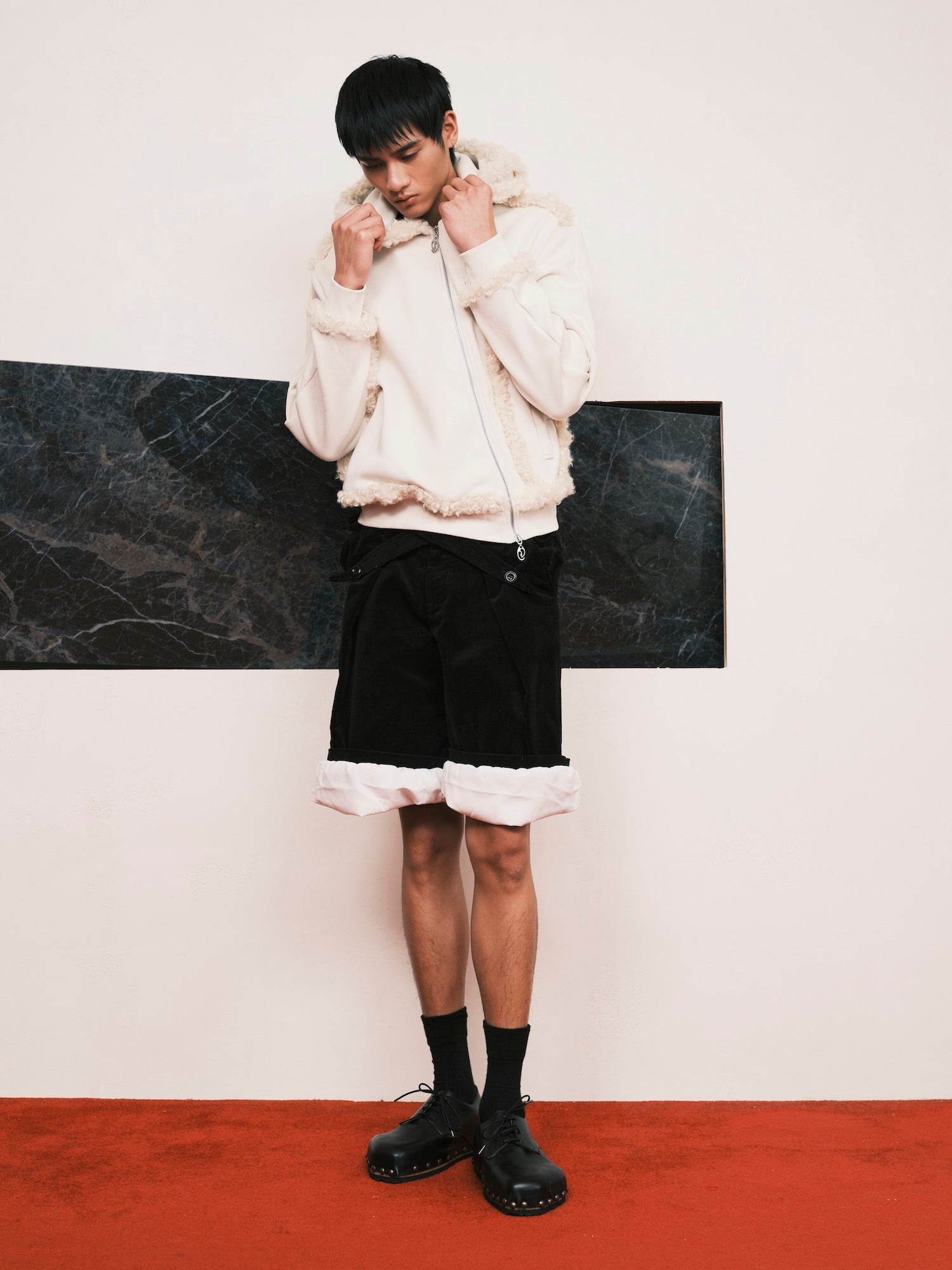 Faux Fur Zip Up Hoodie