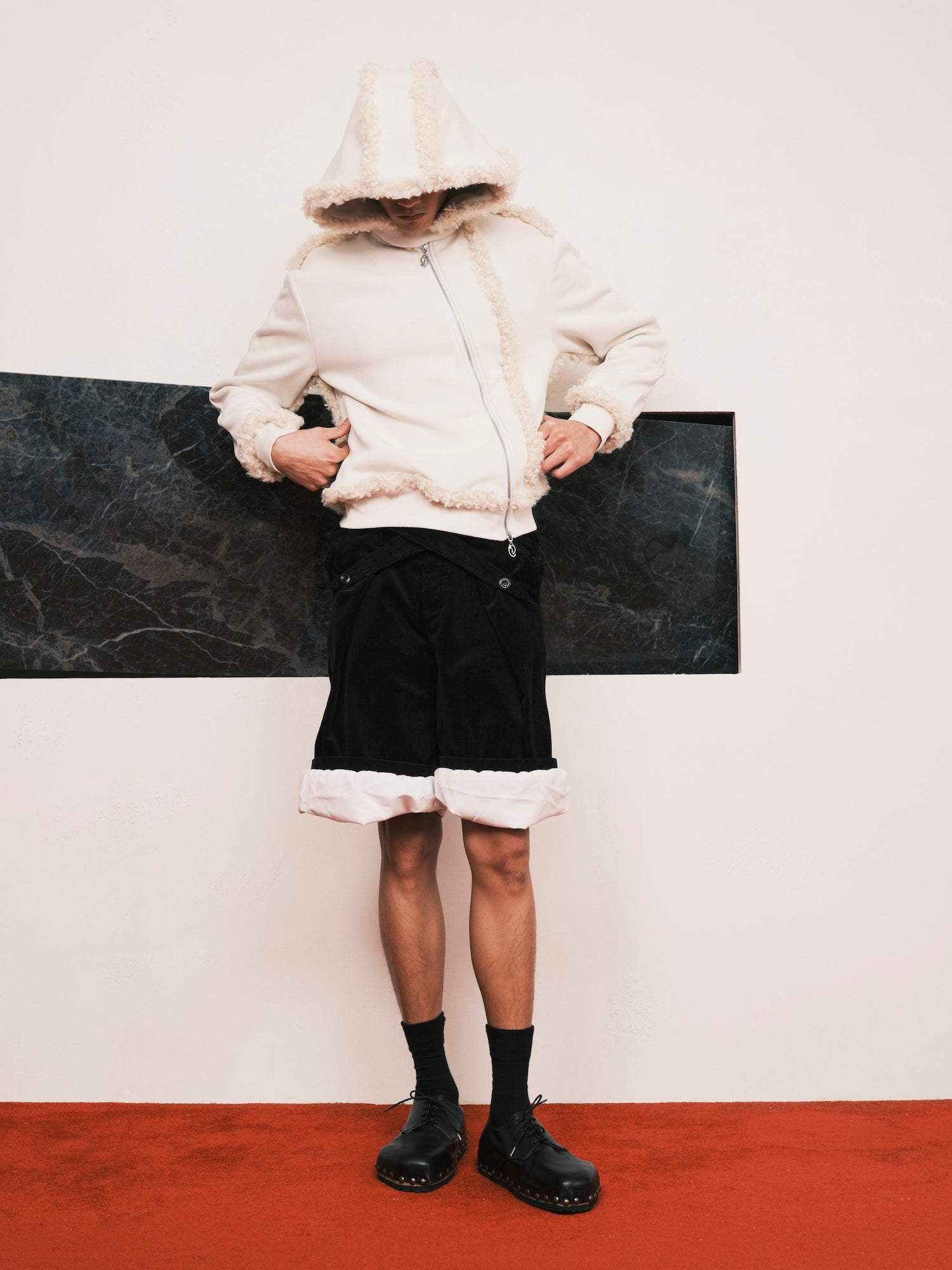 Faux Fur Zip Up Hoodie