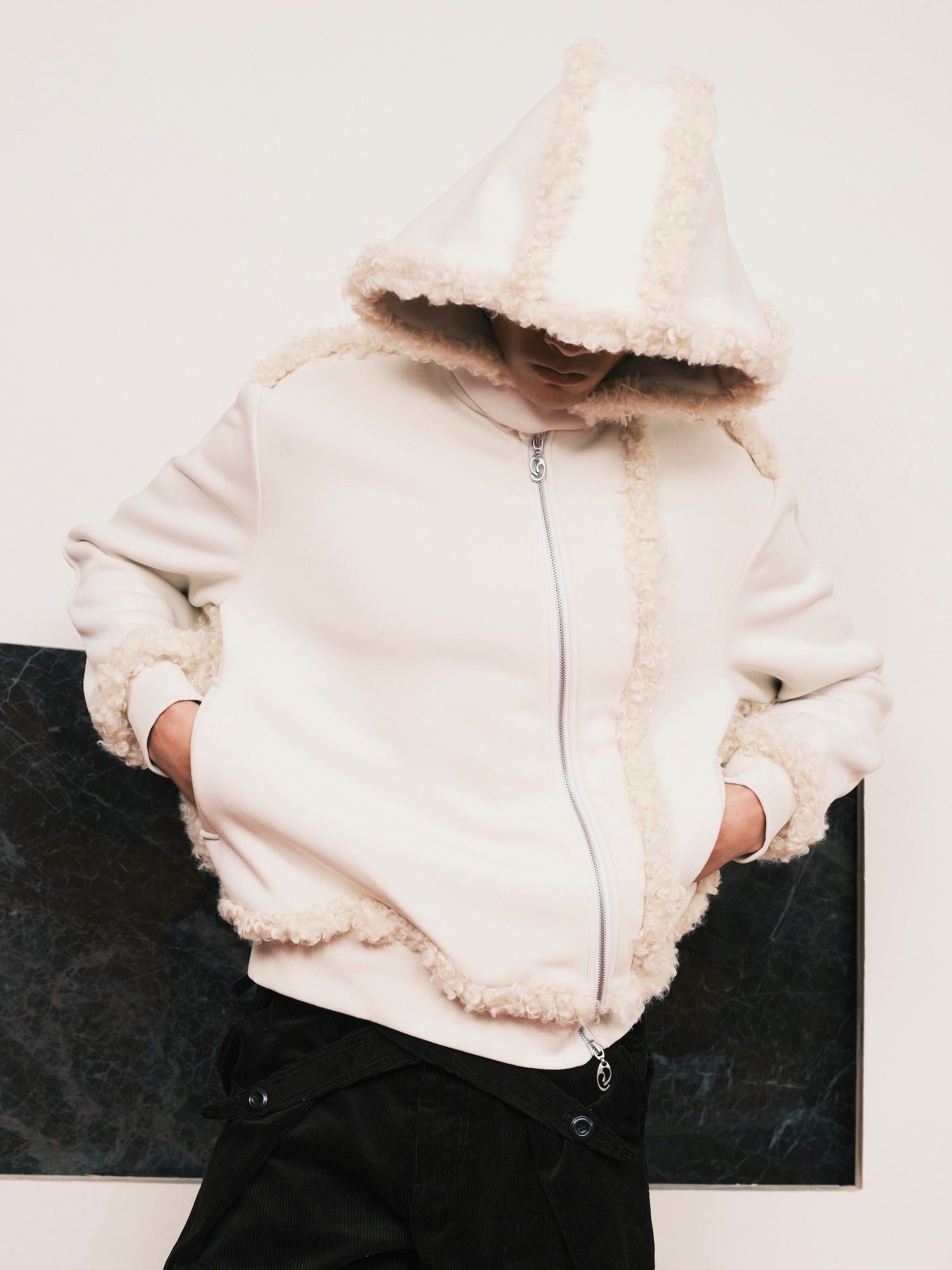 Faux Fur Zip Up Hoodie