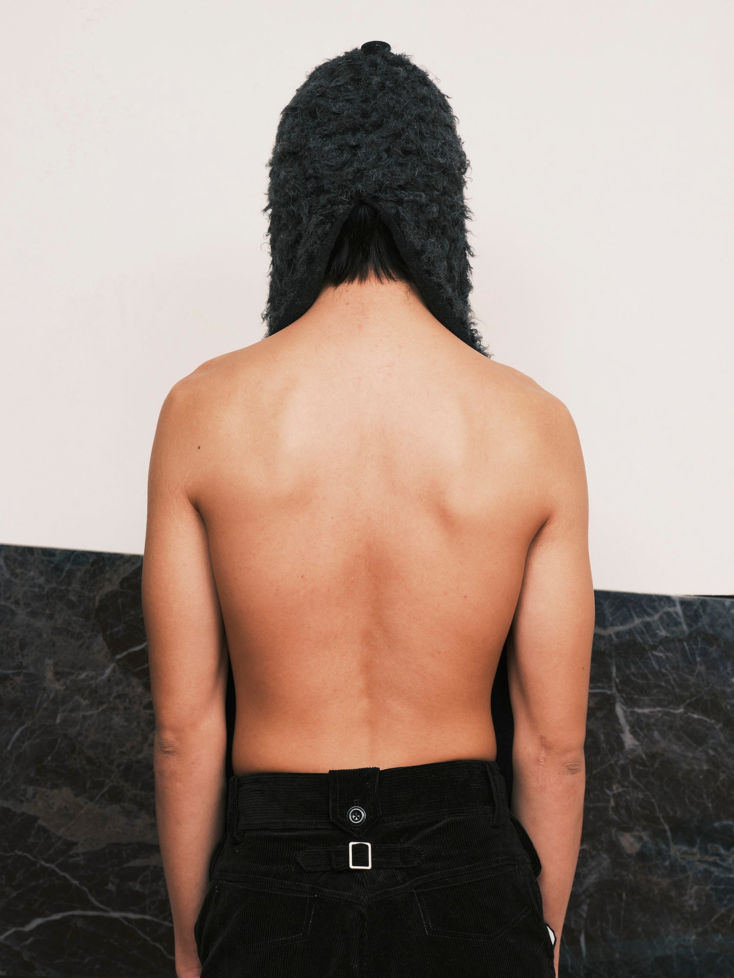 Alpaca Fur Knit Scarf Hat