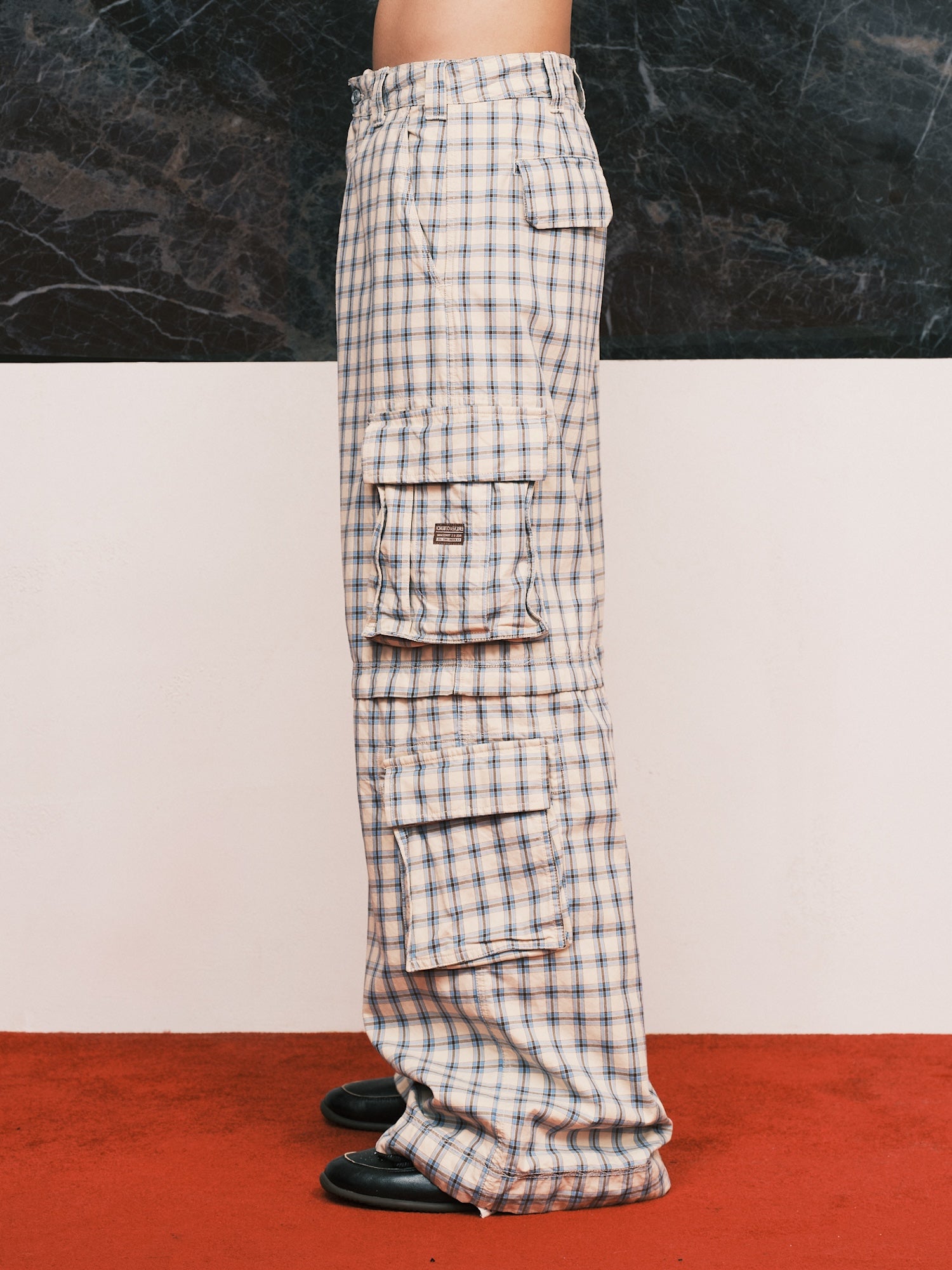 Zip-Off Plaid Cargo Pants