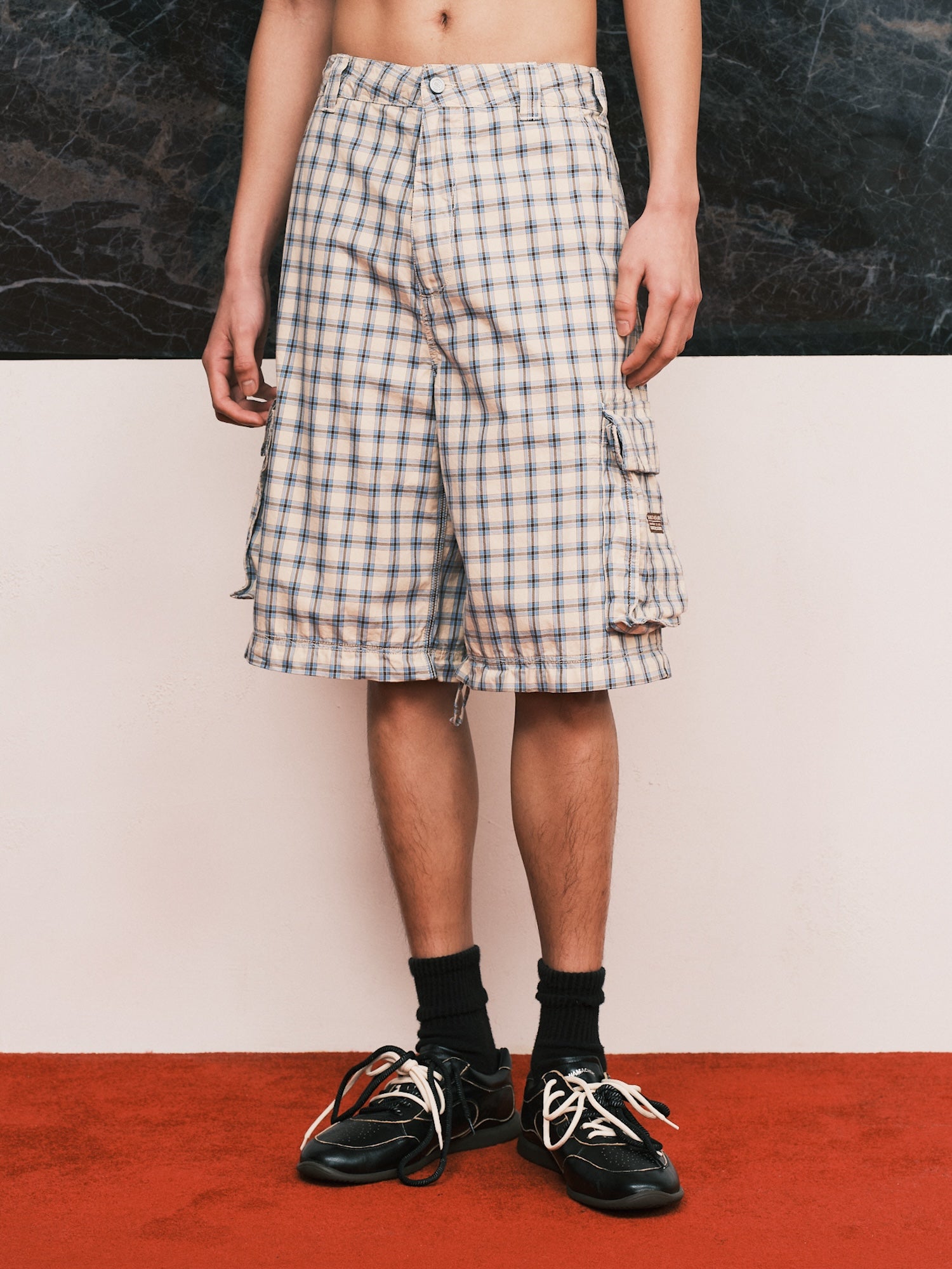 Zip-Off Plaid Cargo Pants