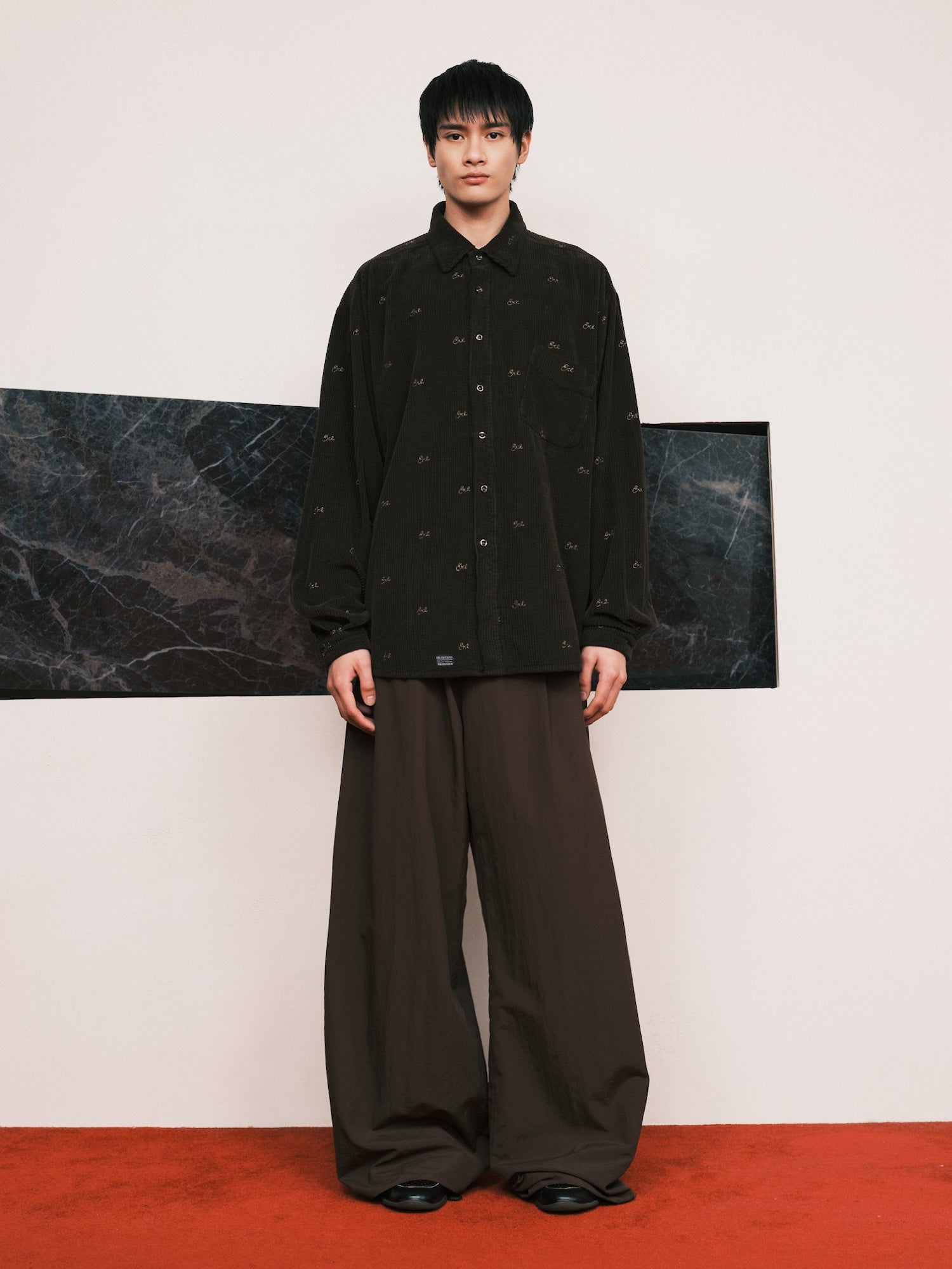 Embroidered Corduroy Overshirt