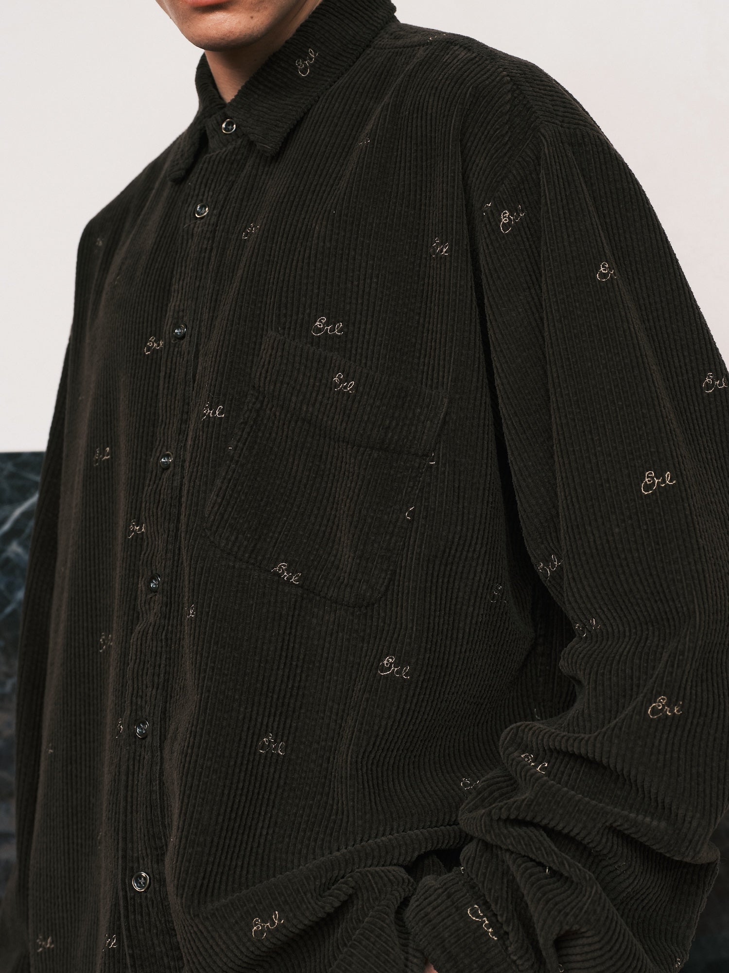 Embroidered Corduroy Overshirt