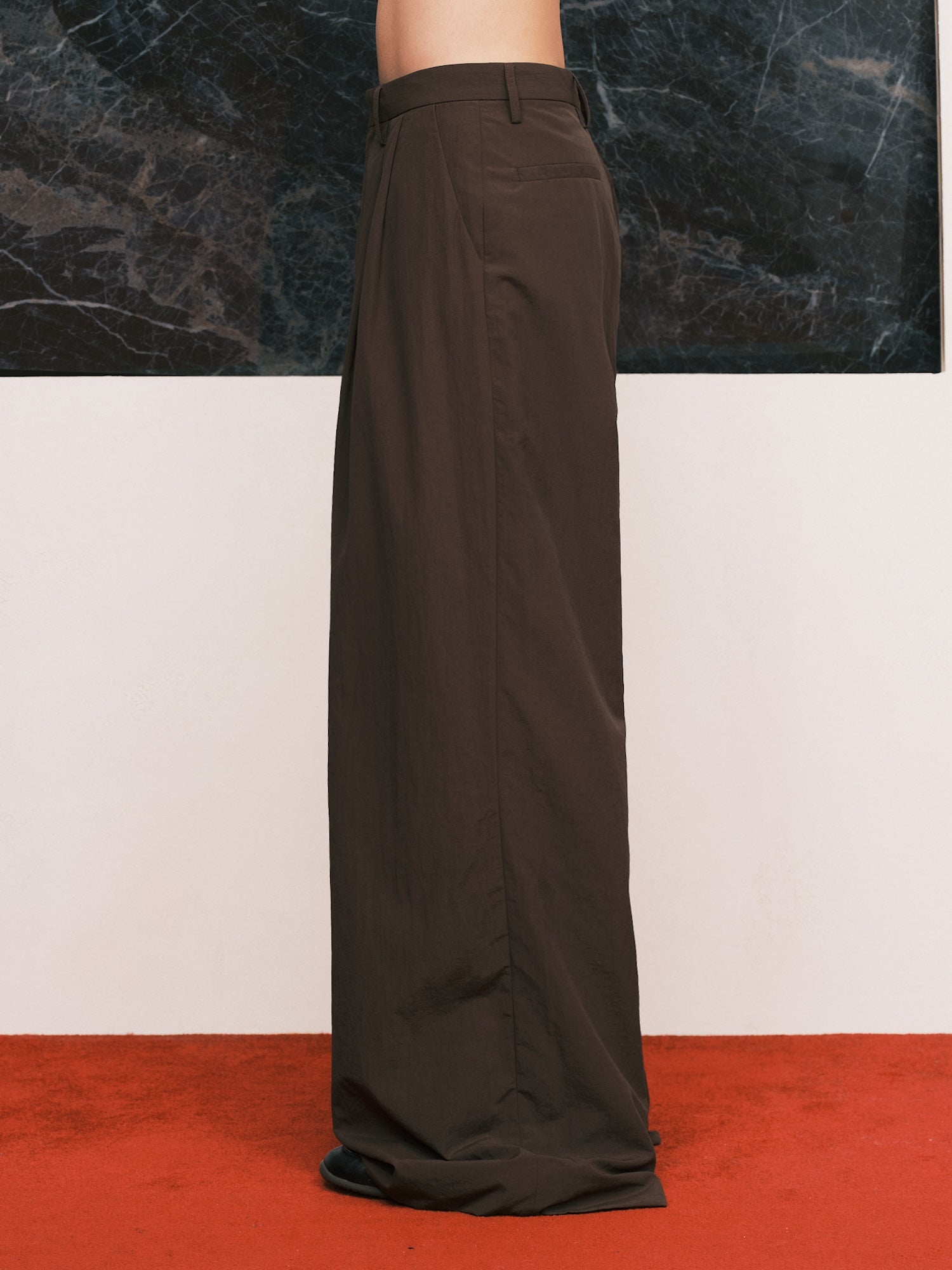 Nylon Pleated Suit Trousers