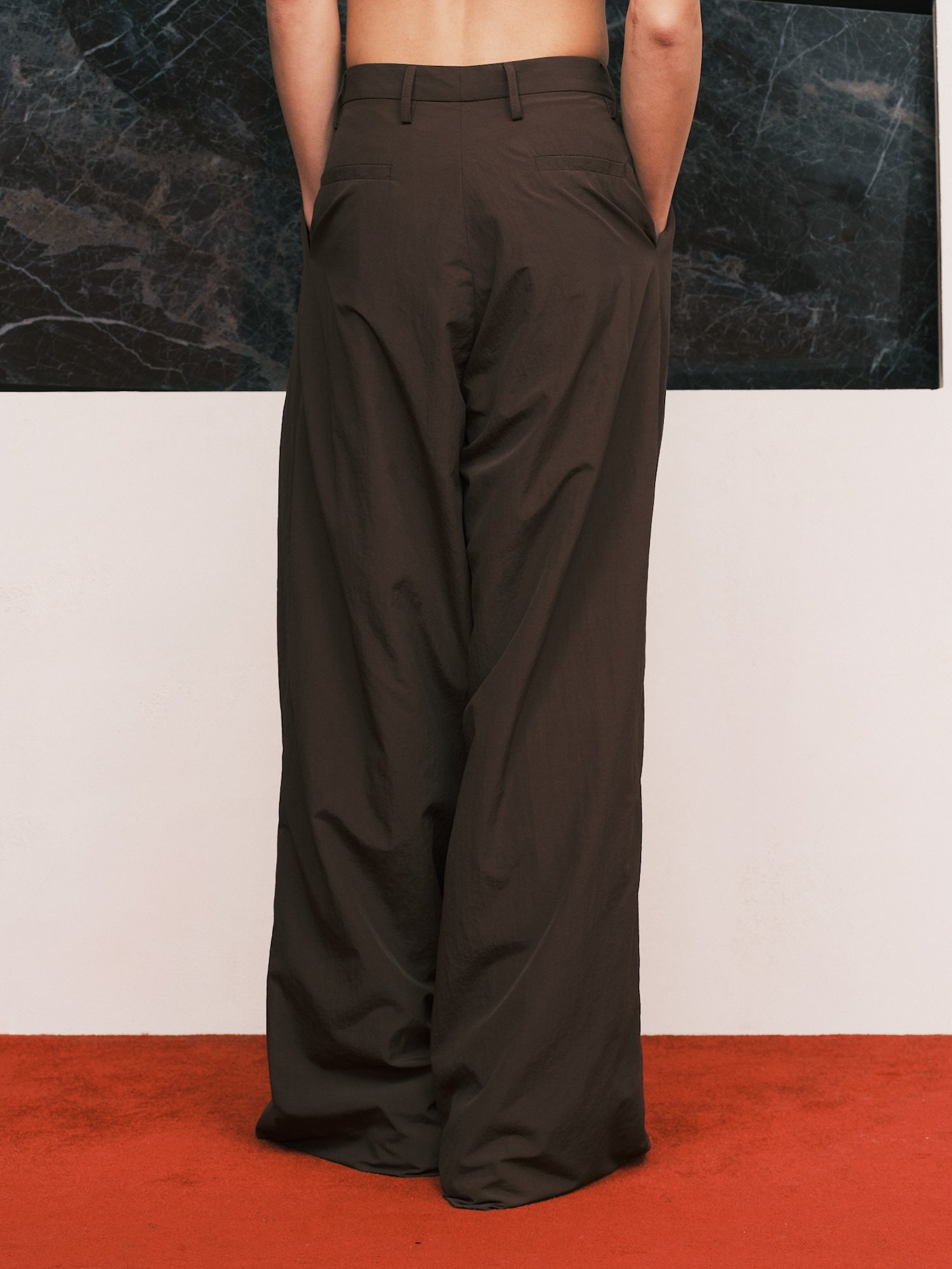 Nylon Pleated Suit Trousers
