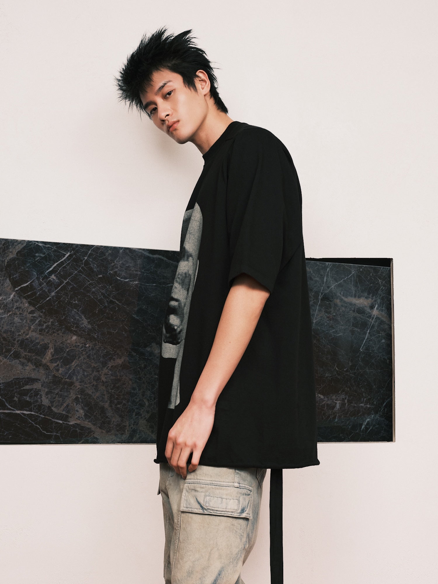 Rick Owens DRKSHDW / Jumbo SS Tee / Pearl - Road Sign