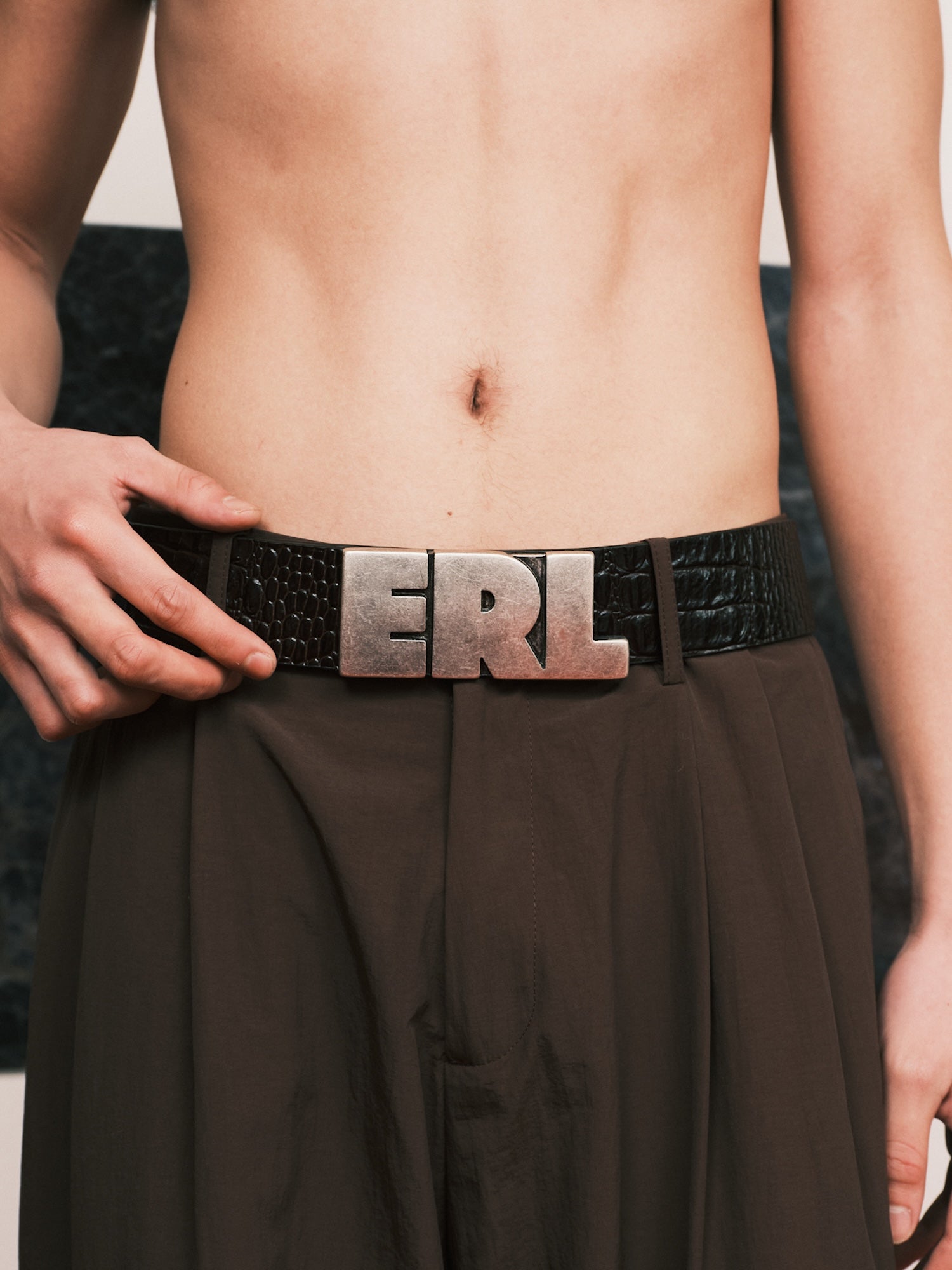 ERL Logo Croco Effect Leather