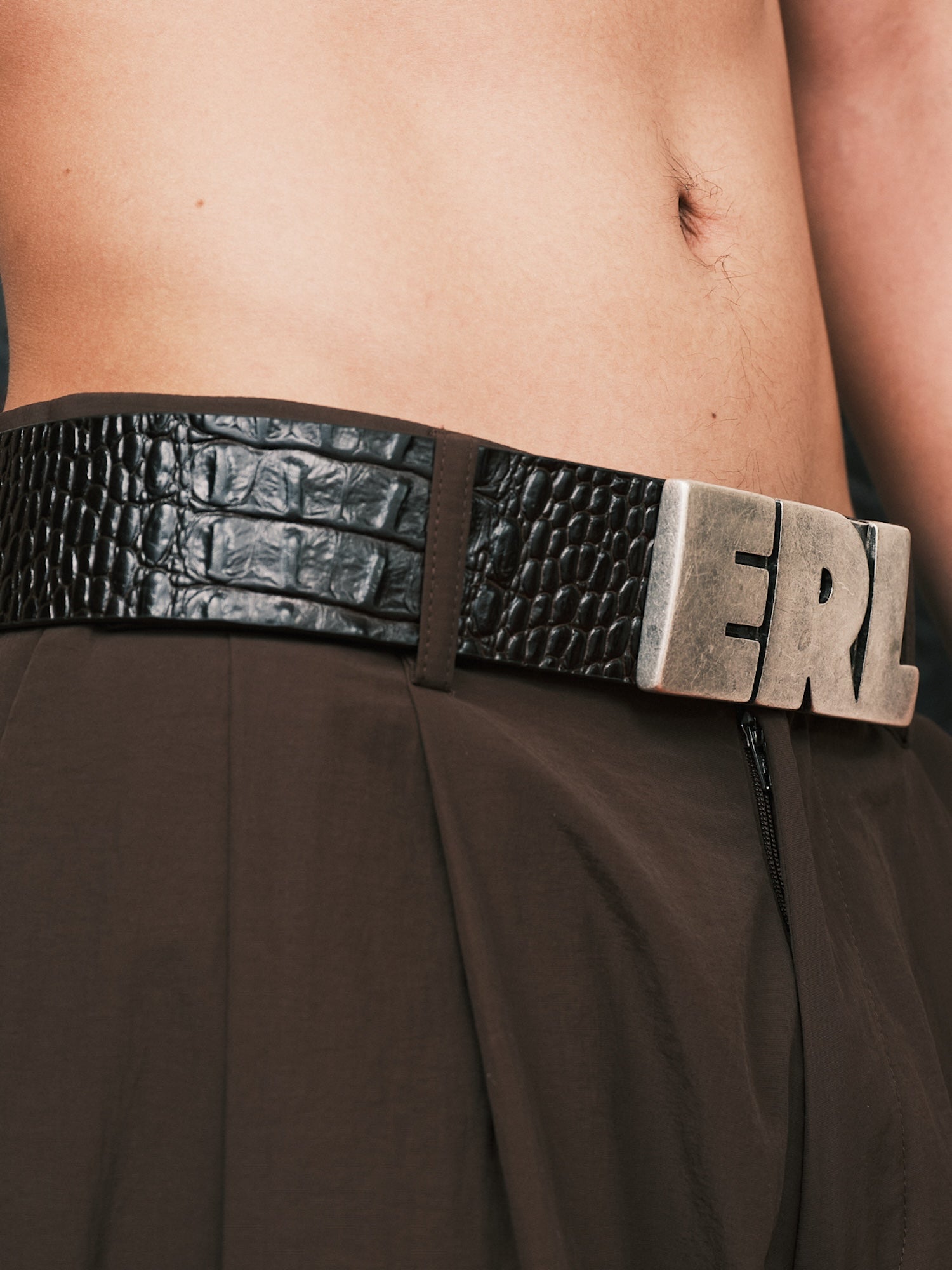 ERL Logo Croco Effect Leather