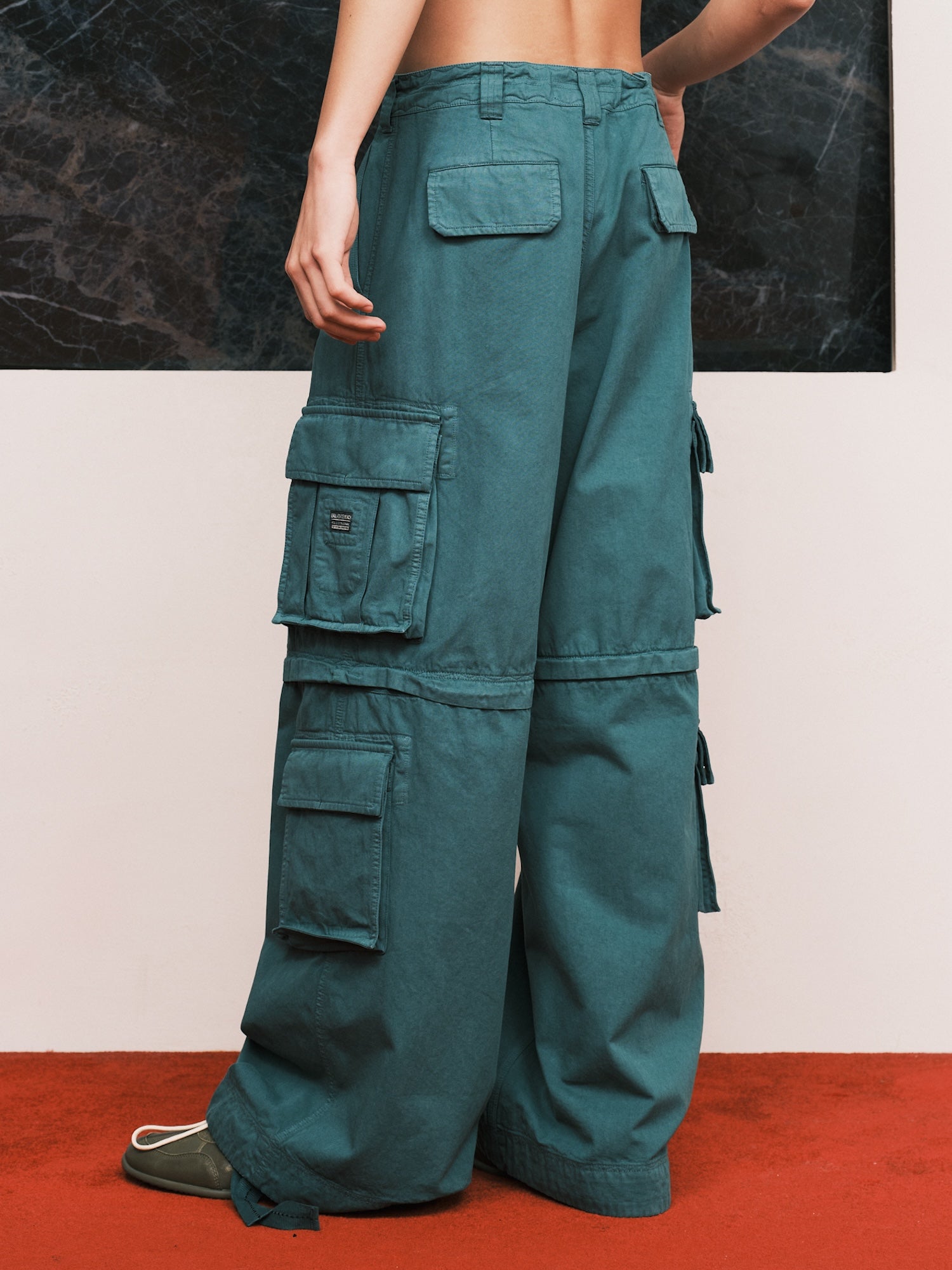 ERL / Unisex Zip-Off Cargo Pants Woven Green - Road Sign