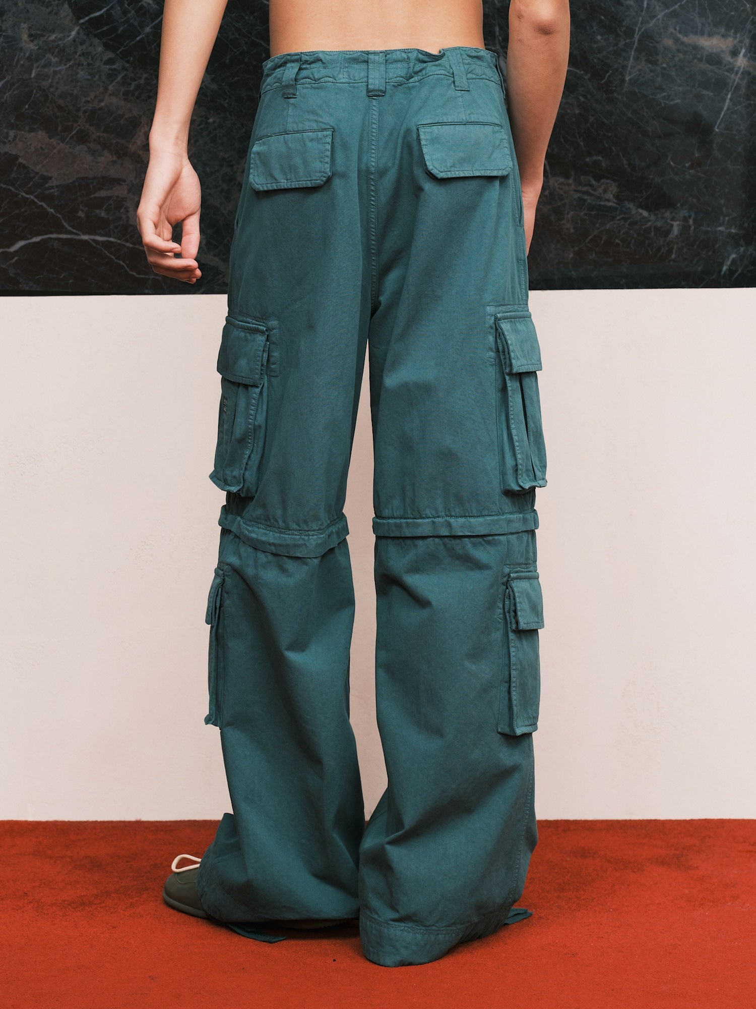 ERL / Unisex Zip-Off Cargo Pants Woven Green - Road Sign