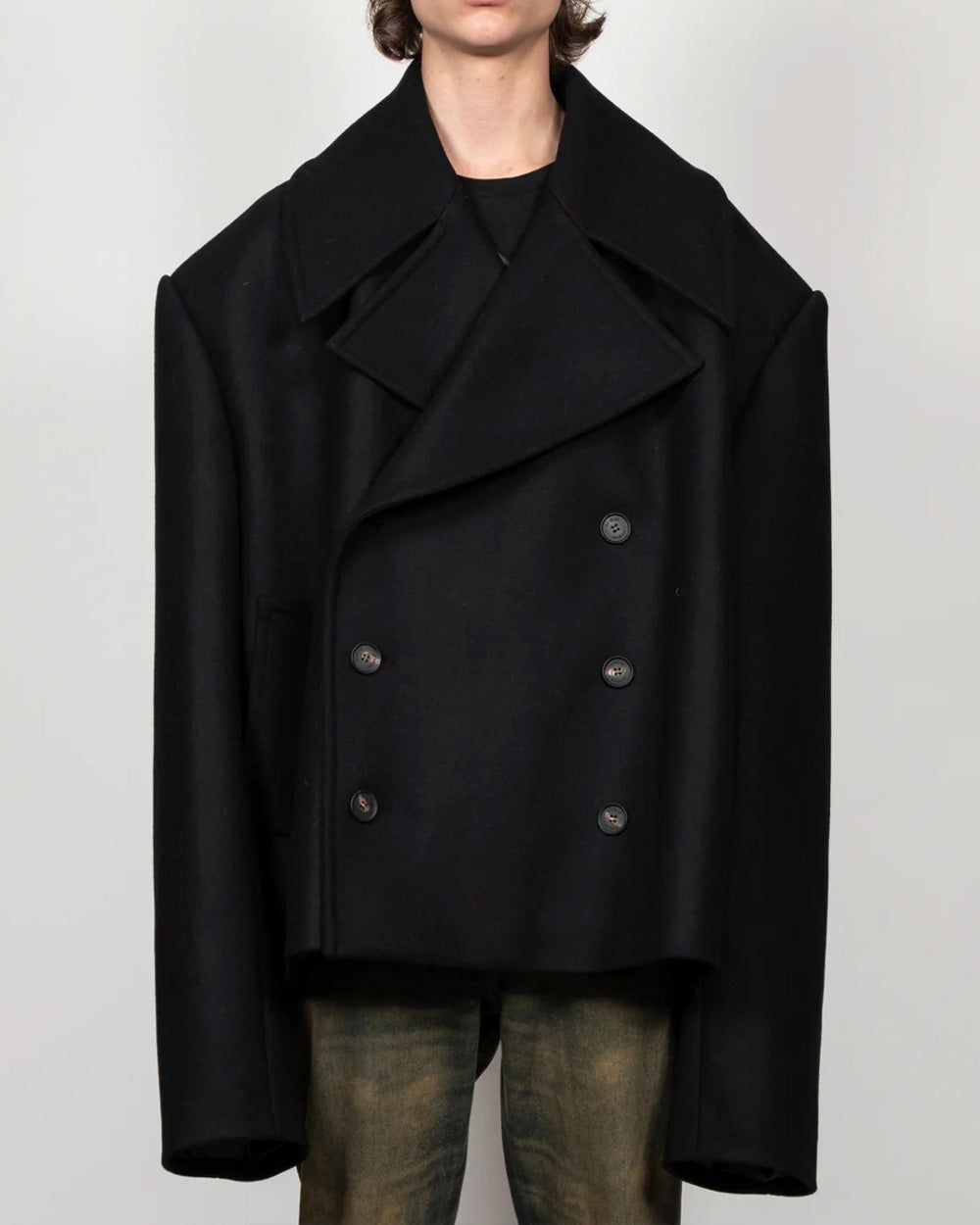Oversized Coat Black Wool