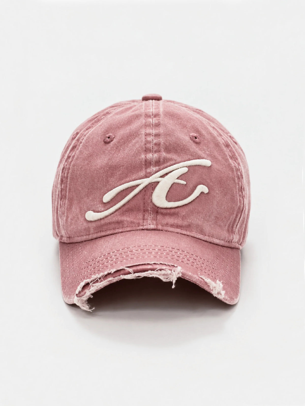 Raw Edge Baseball Cap Pink