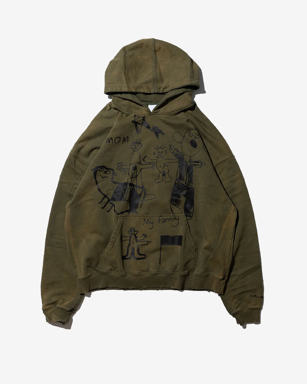 Washed Graphic Hoodie Washed Olive