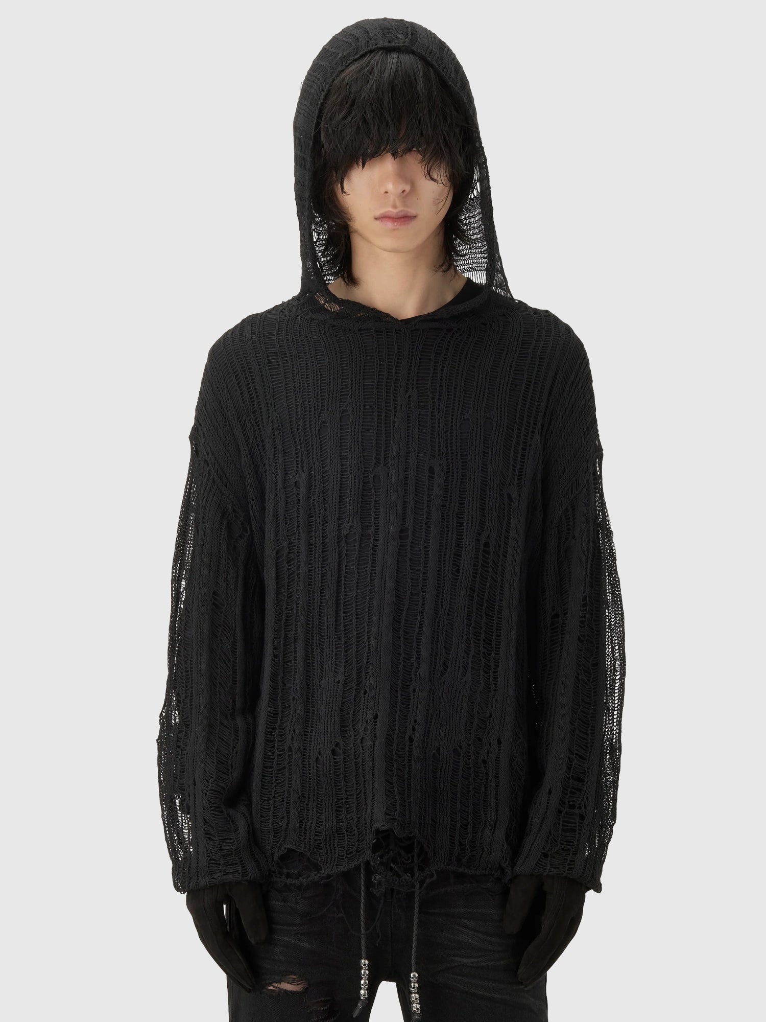 TROUBLED WATERS / Act Viii Spider Knit Hoodie - Road Sign