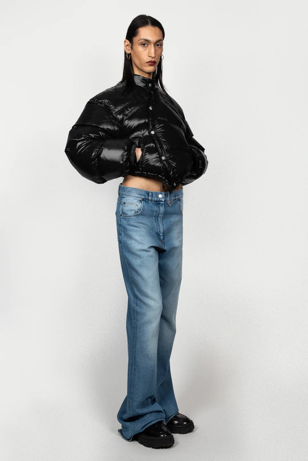 Wrapped Puffer Jacket Black