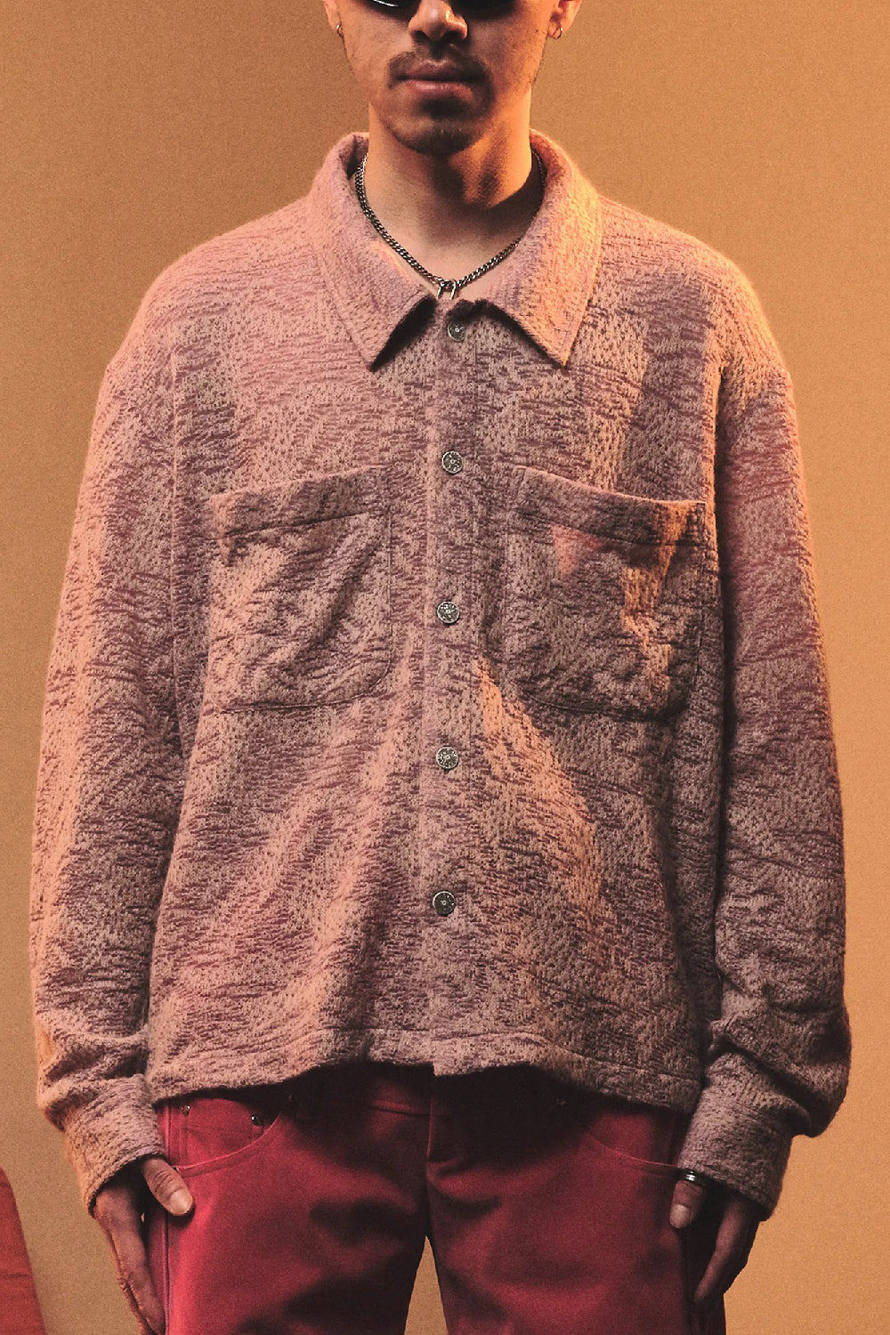 Type P Wool Knit Shirt Lavender