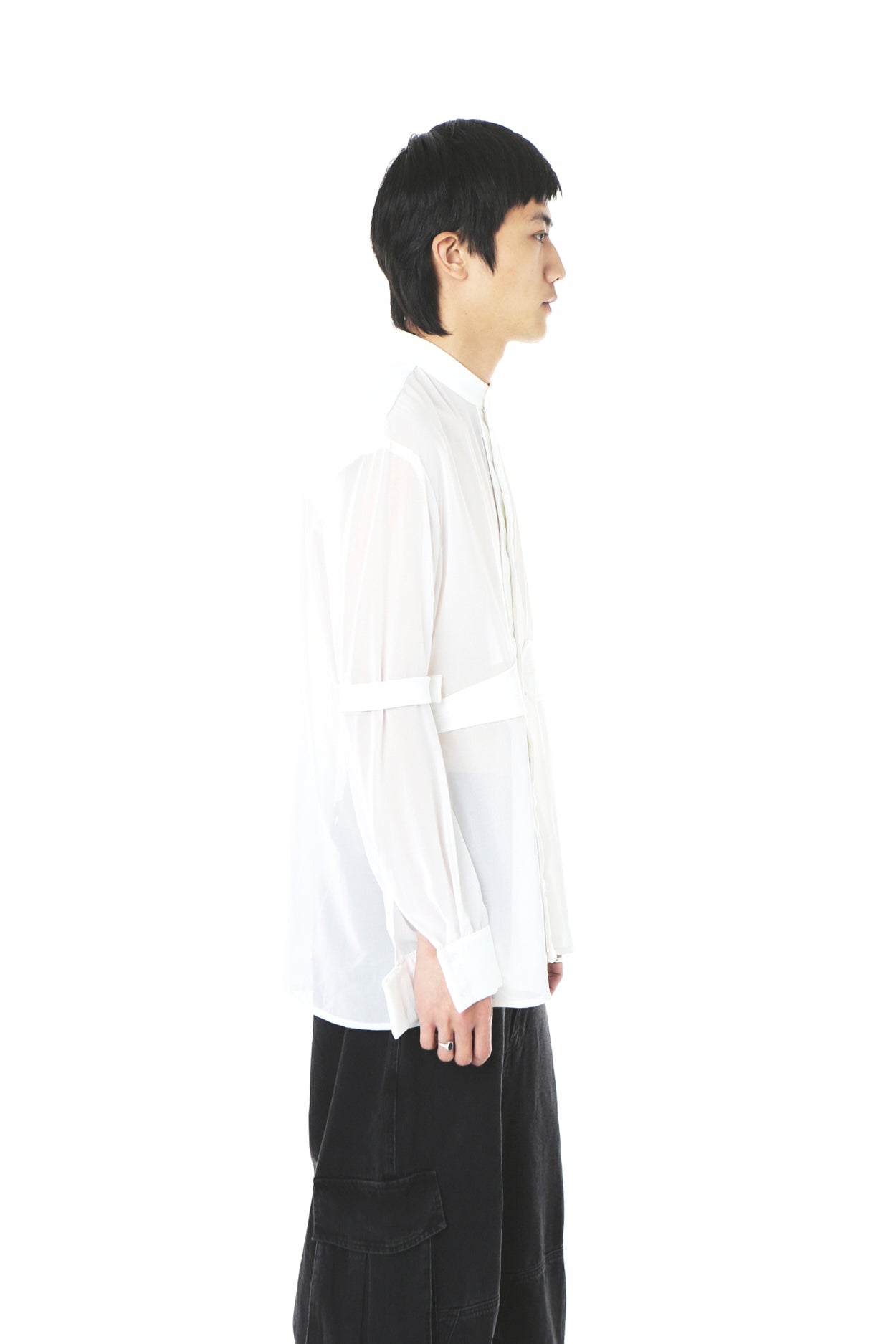 Sheer Embellished Shirt White