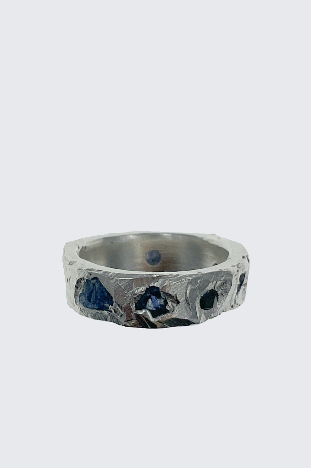 Raw Blue Sapphire Scatter Band
