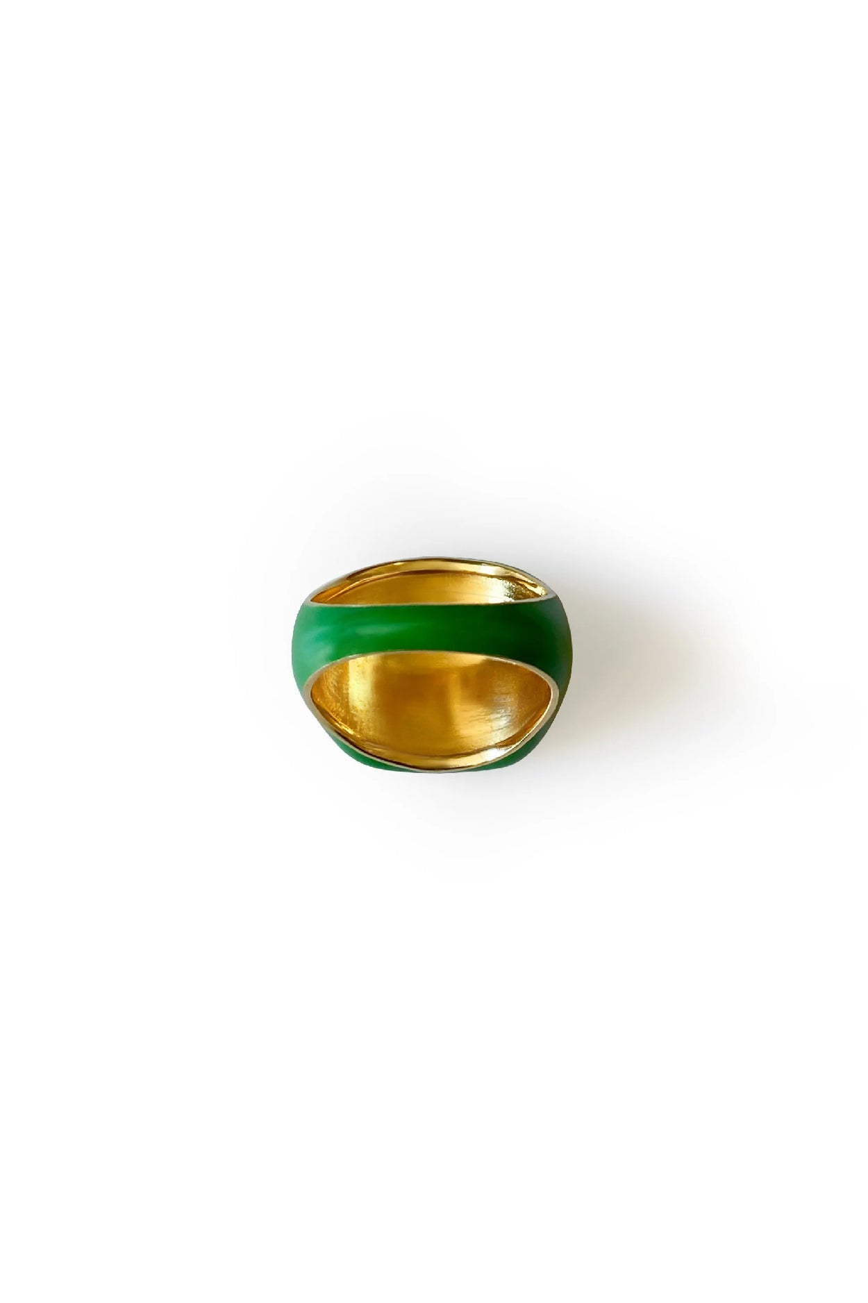 Green Enamel Square Signet Ring