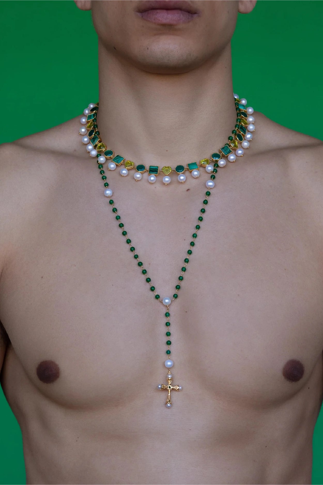 The Green Pearl Shape Necklace