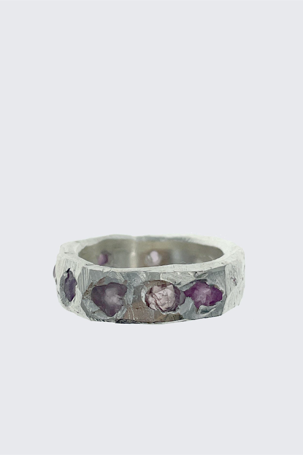 Raw Pink Sapphire Scatter Ring