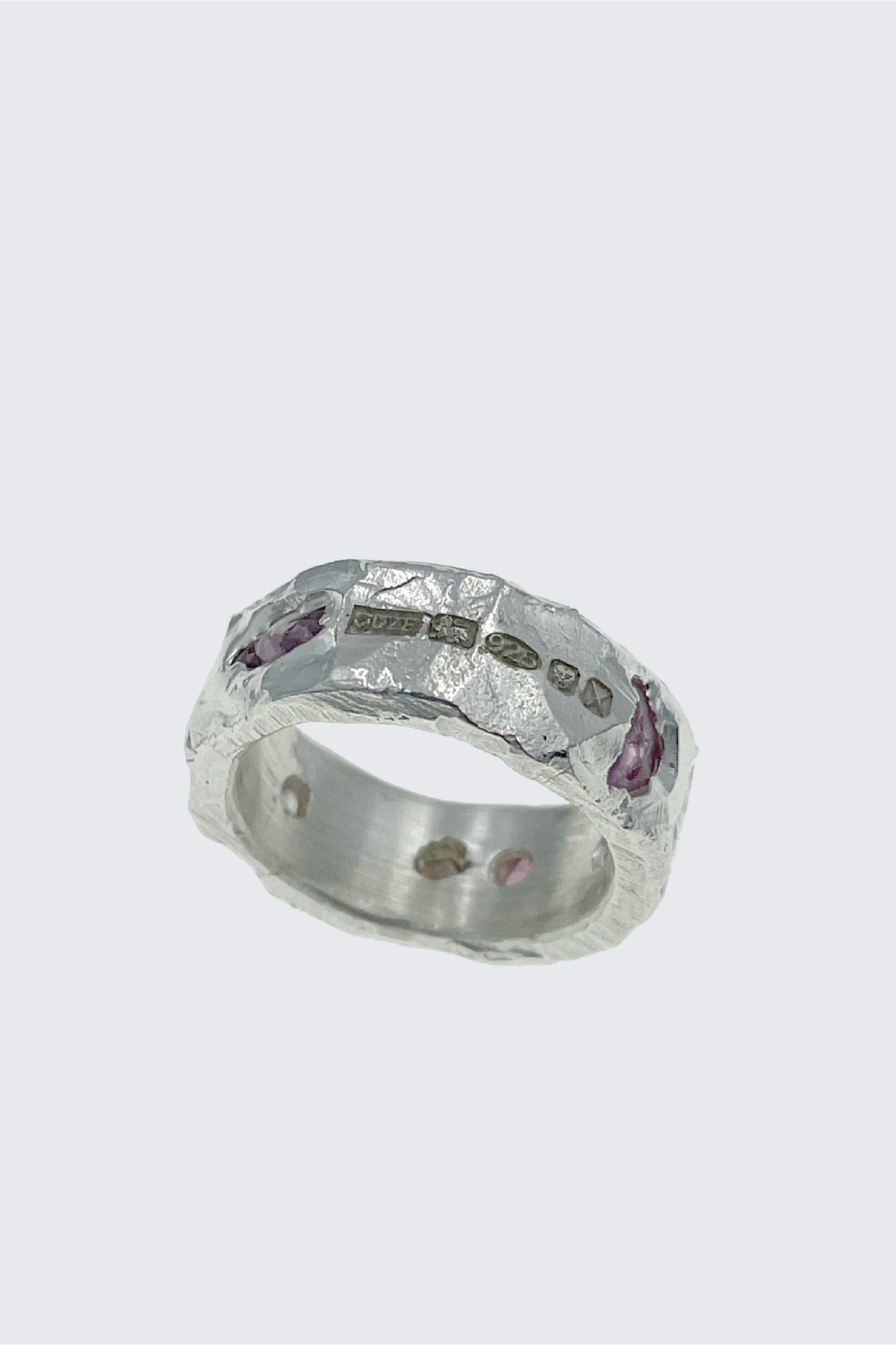 Raw Pink Sapphire Scatter Ring
